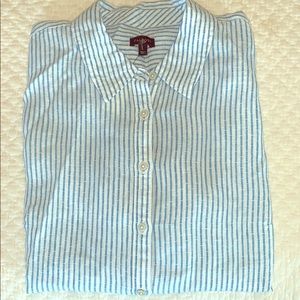 NWT Talbots linen LS button down shirt